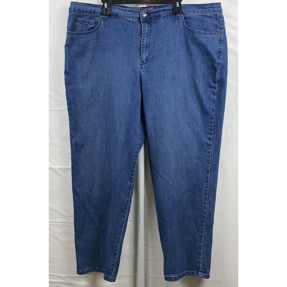Gloria Vanderbilt Amanda Denim Jeans Women Plus 24W Blue Stretch Straight Leg - Picture 1 of 12